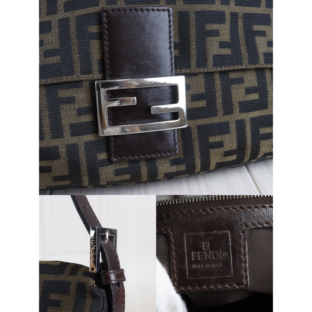 Rank AB| FENDI Zucca Mamma Baguette Shoulder Bag |23060110