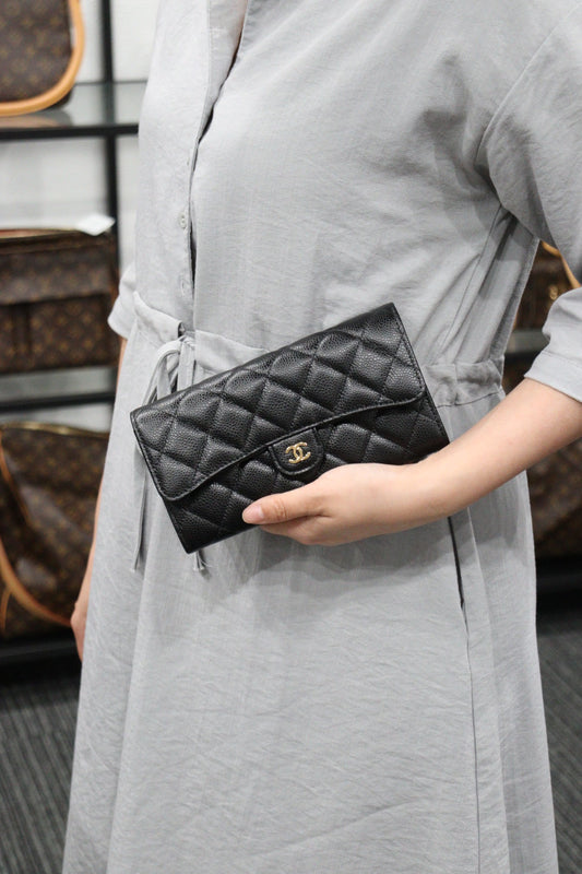 Rank SA |Chanel Caviar Skin Black Long Wallet|23052019