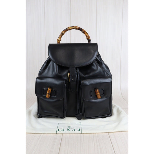 Rank A | GUCCI Bamboo Leather Back Bag |23053010