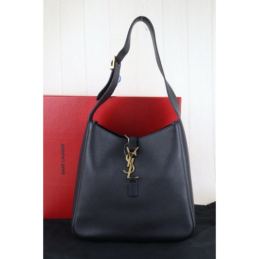 Saint Laurent YSL Calf LeatherHobo PM Shoulder Bag Black (Rank A) - photo 2