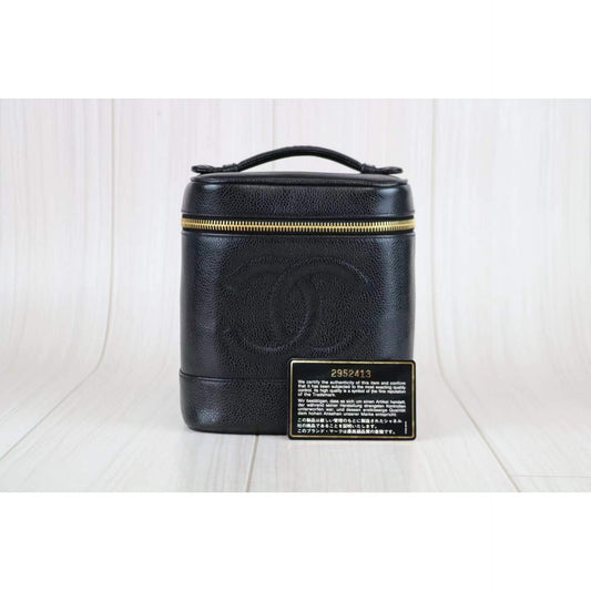 Rank A | CHANEL Caviar Skin Vanity Handbag |012606