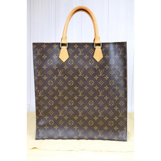 Rank A | LV Monogram Sac Plat Tote Bag |082802