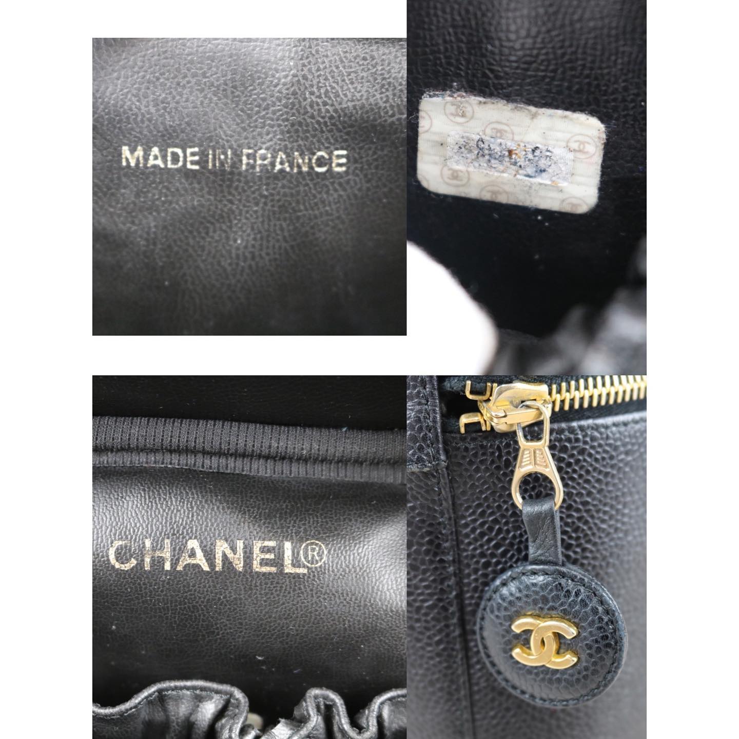 Rank A | CHANEL Caviar Skin Vanity Handbag |081901