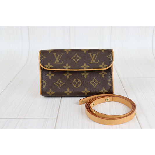 Rank AB | LV Monogram Pochette Florentine Waist Bag XS|22101402