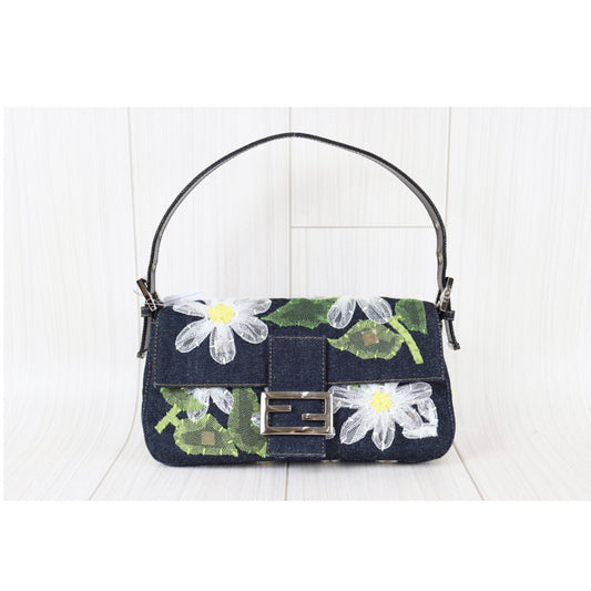 Rank SA | FENDI Floral Patchwork Baguette Shoulder Bag |091403