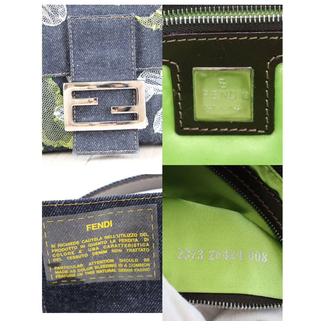 Rank SA | FENDI Floral Patchwork Baguette Shoulder Bag |091403