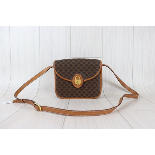 Rank A | CELINE Macadam Turn Lock Pochette Shoulder bag |092329