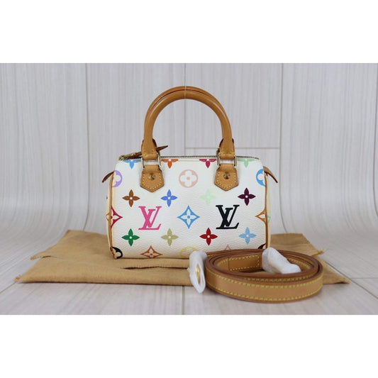 Rank AB | LV Multi Monogram Mini Speedy Handbag|091310