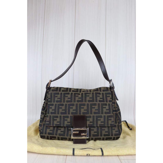 Rank A| FENDI Zucca Mamma Baguette Shoulder Bag |091022