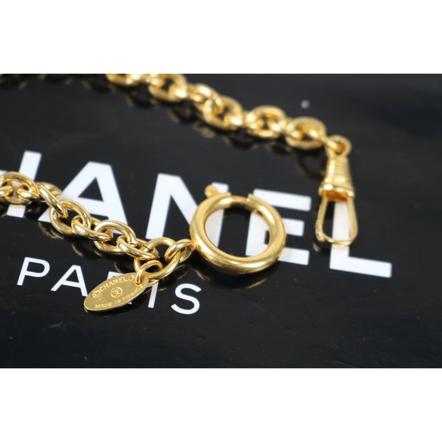 Rank A | Chanel Vintage Coco Mark Gold Necklace |012006
