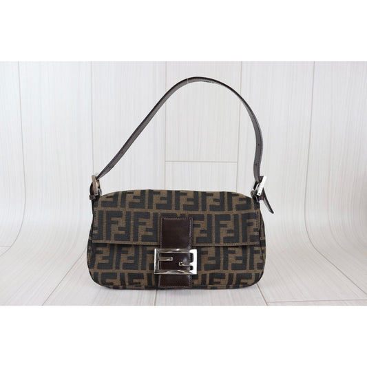 Rank A | FENDI Zucca Mamma Baguette Shoulder Bag |22100605