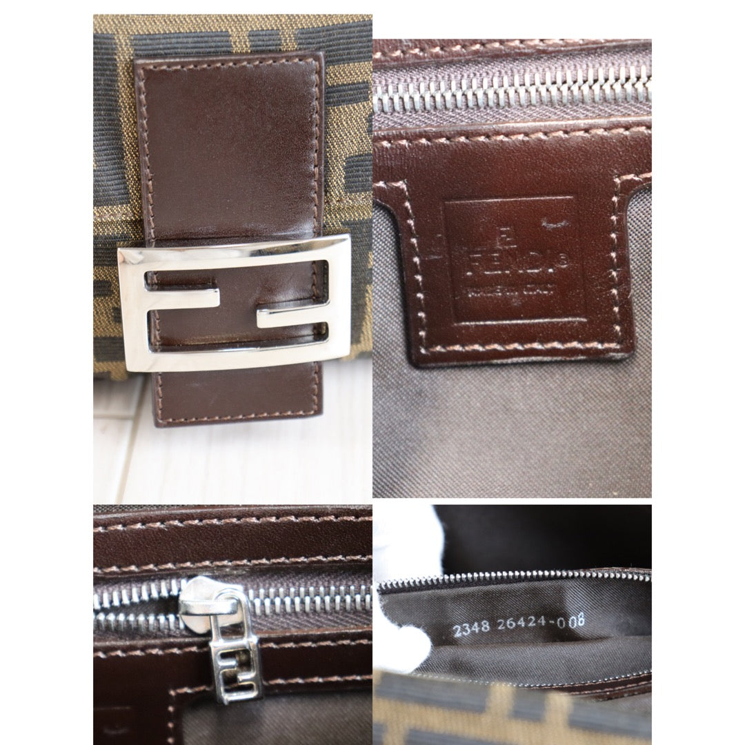 Rank A | FENDI Zucca Mamma Baguette Shoulder Bag |22100605