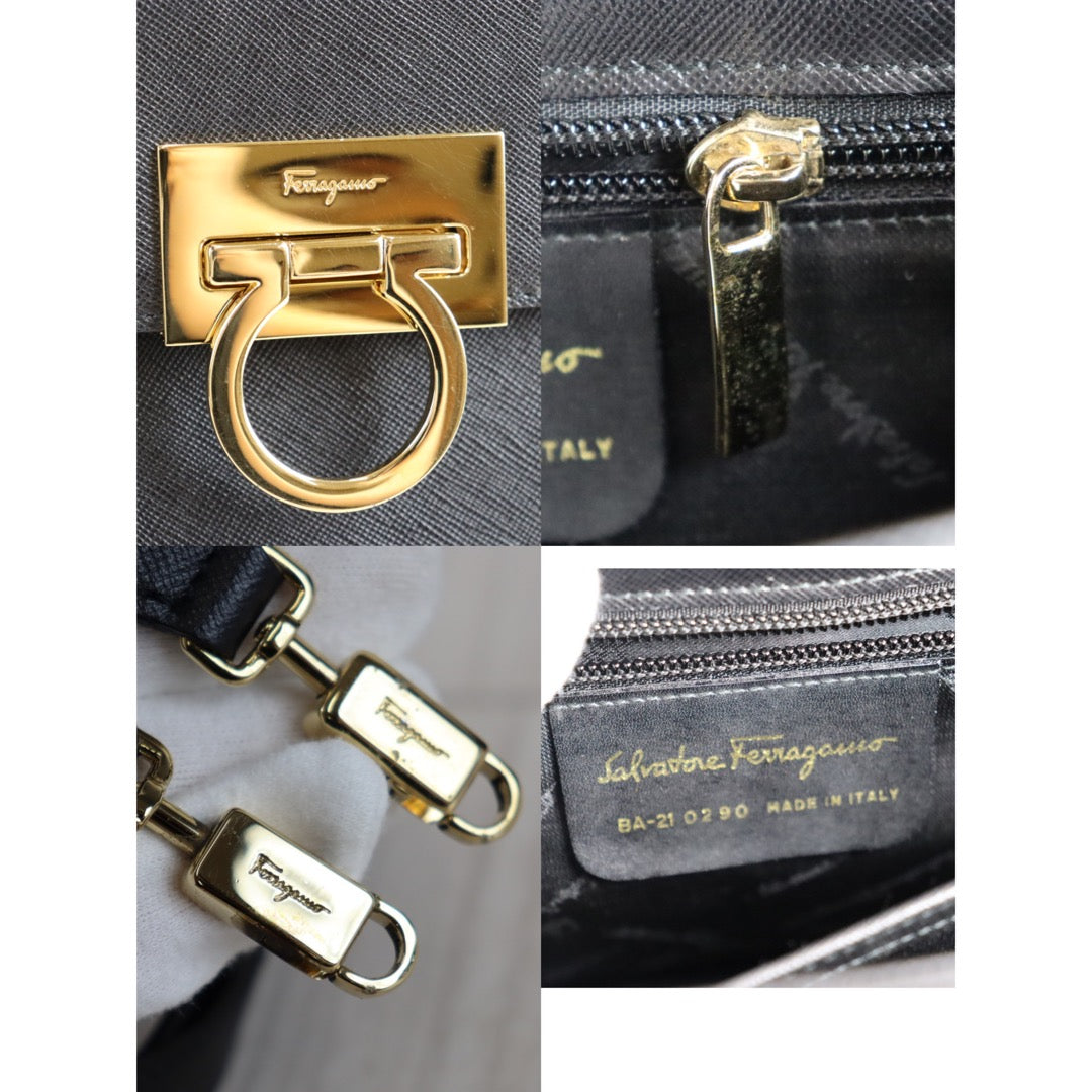 Rank A |Ferragamo Gancini 2WAY Handbag Shoulderbag|22101106