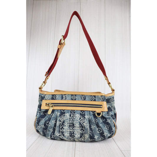 Rank A| LV Monogram Denim Shoulder Bag |090802