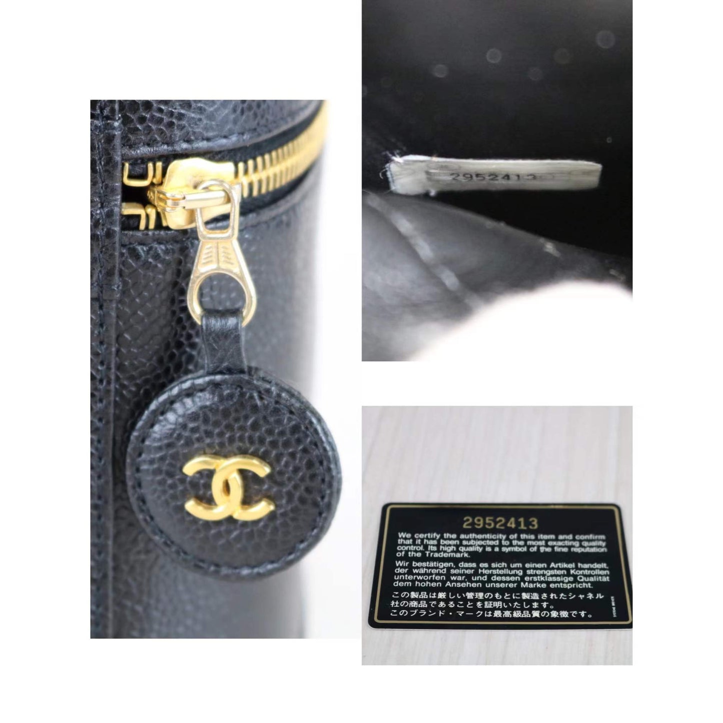 Rank A | CHANEL Caviar Skin Vanity Handbag |012606