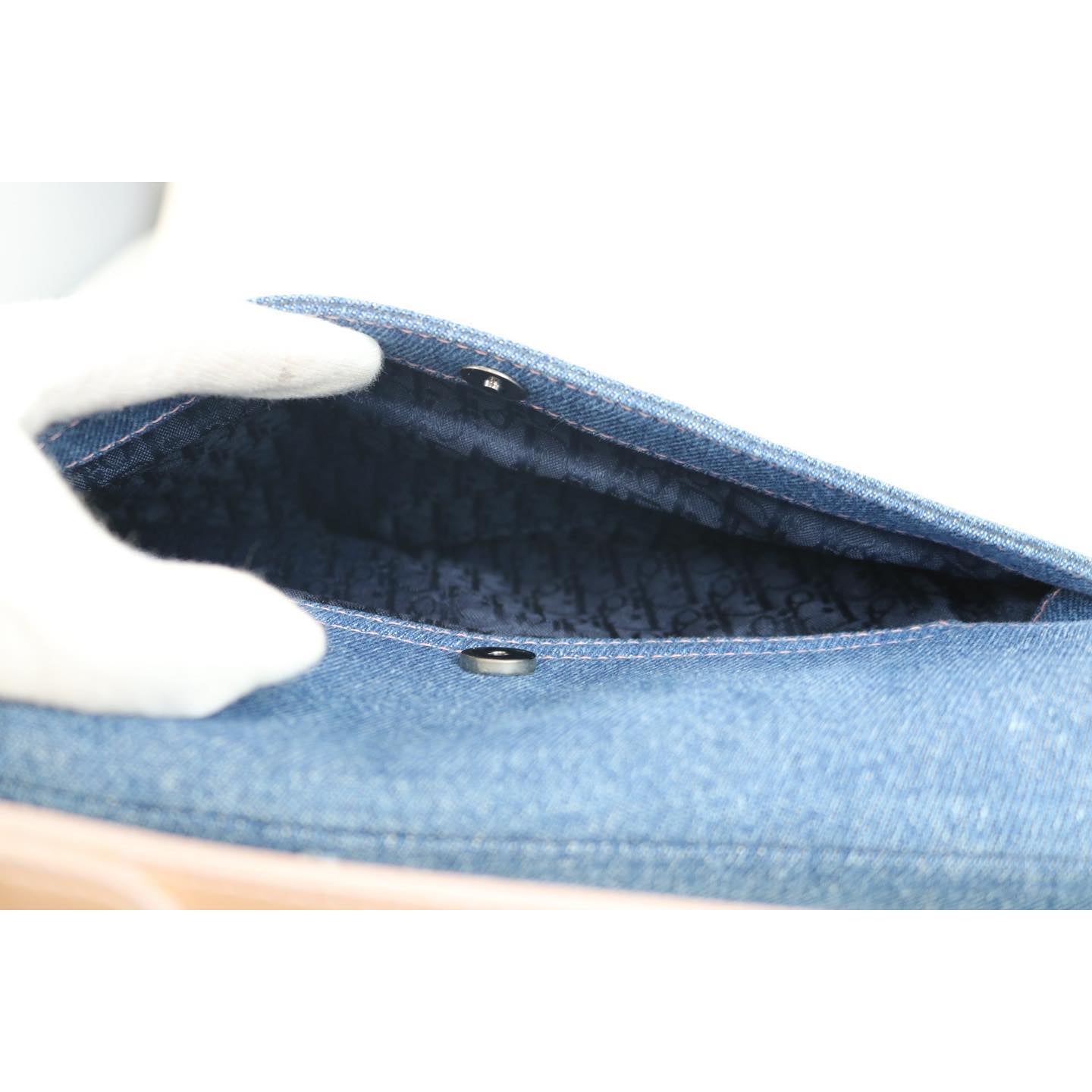 Rank A | Dior Trotter Denim Saddle Bag |121914