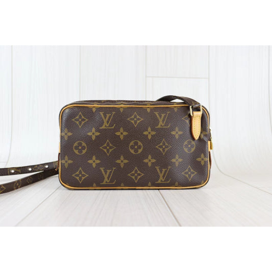 Rank A|LV Monogram Pochette Marley Bandolier Shoulder Bag|080102