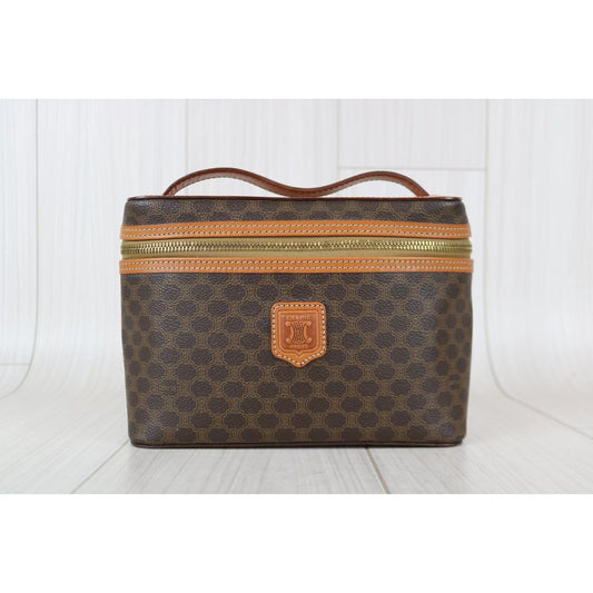 Rank A | CELINE Macadam Vanity Handbag |031004