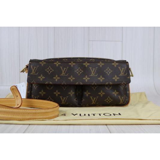 Rank A |LV Monogram Viva Cite MM Shoulder Bag|061717