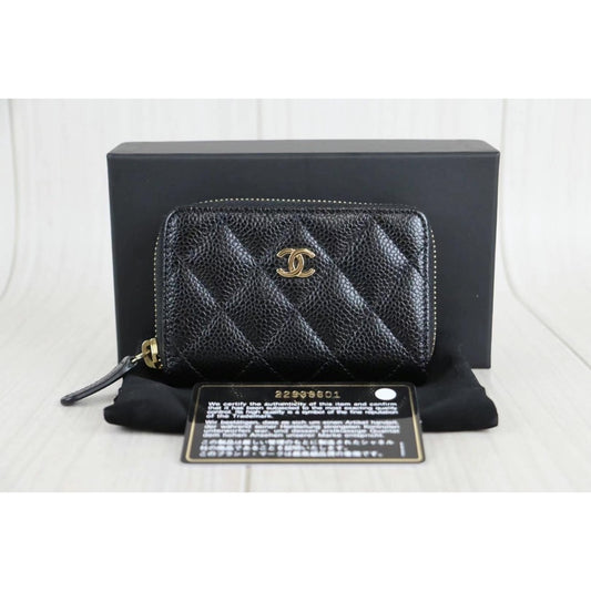 Rank A |Chanel Caviar Skin Card Holders|22120504