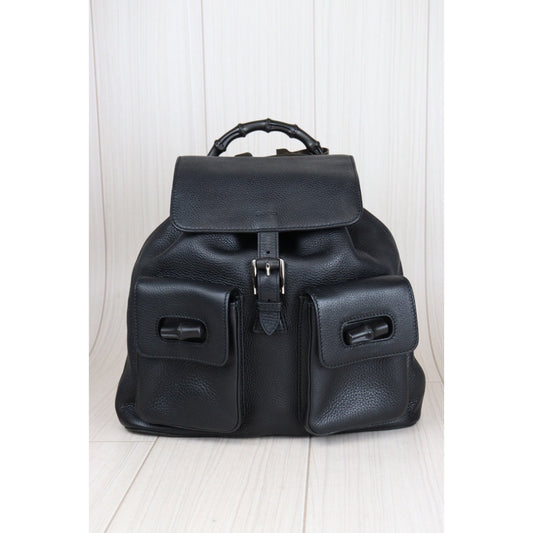 Rank A | GUCCI Leather Back Bag |23012505