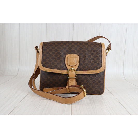 Rank A | CELINE Macadam Shoulder Bag |23032801