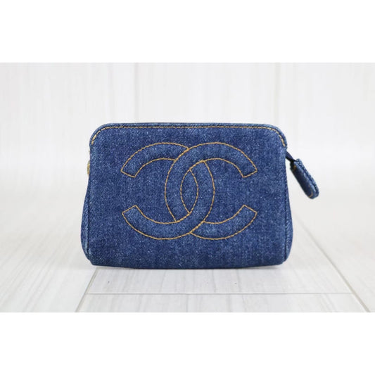 Rank A | CHANEL Denim Makeup Pouch |062708