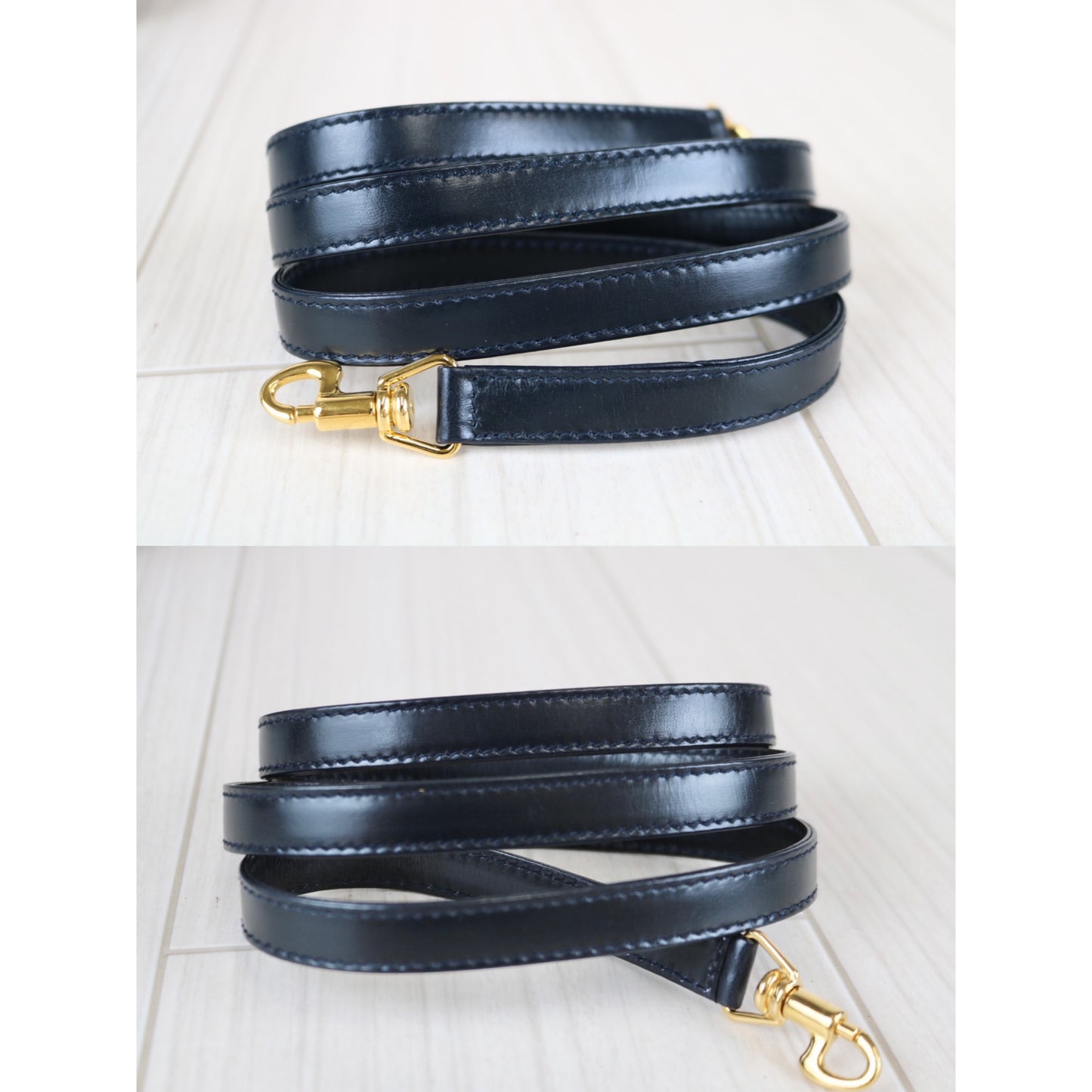 Rank A | GUCCI Bamboo Box Leather Navy Hand Bag |070404