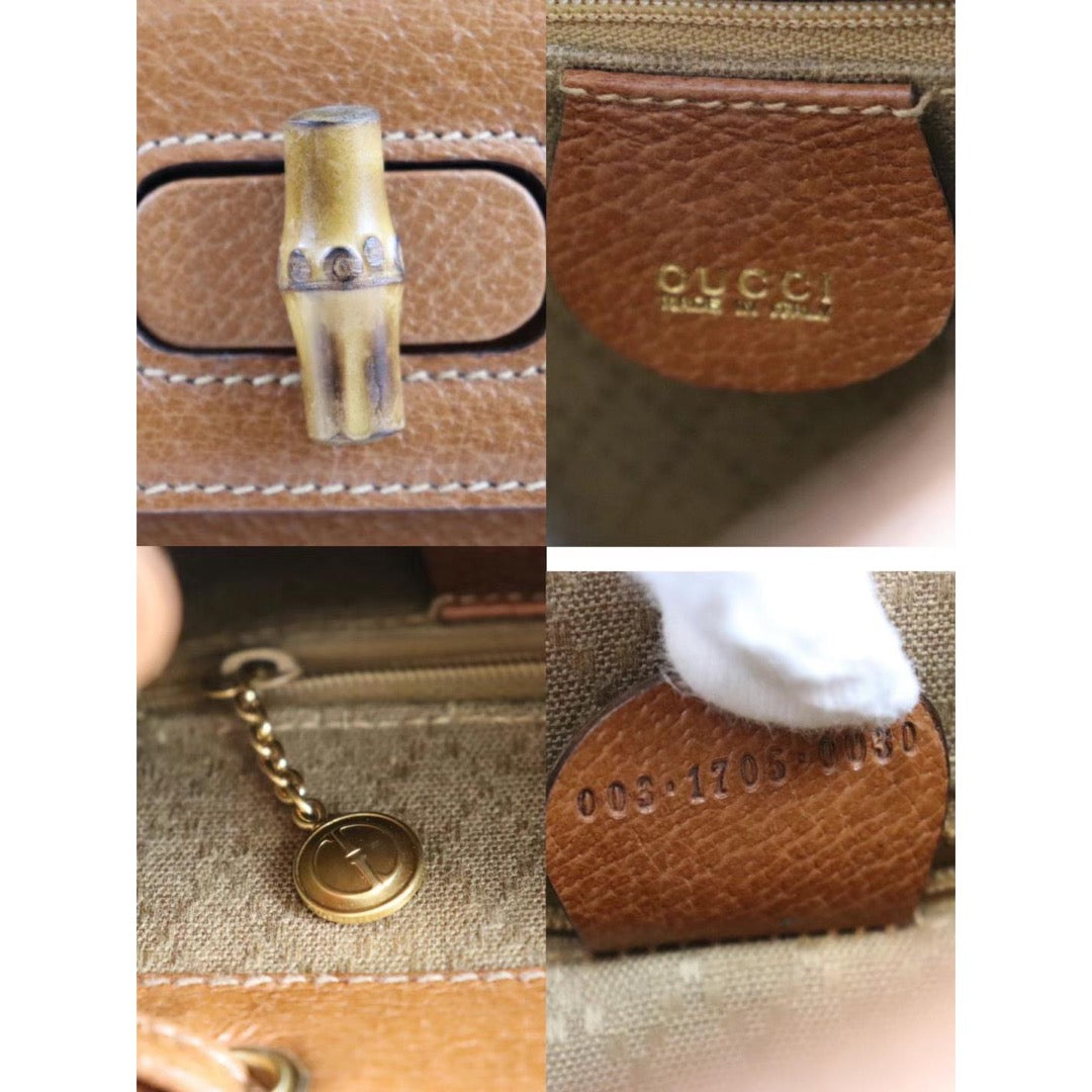 Rank A | GUCCI Bamboo Leather Mini Back bag |22110904