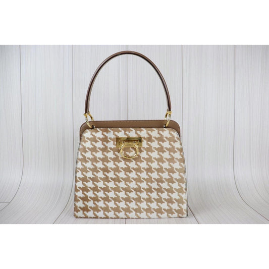 Rank A | CELINE Macadam Gancini Double Face Horsehair HandBag |092901