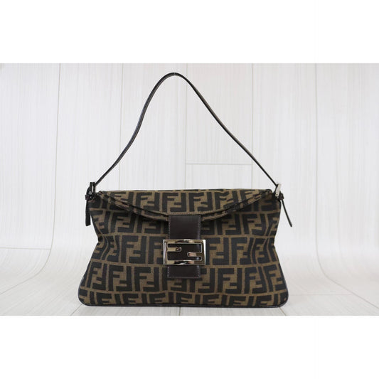 Rank AB |FENDI Zucca Mamma Baguette Shoulder Bag |031808