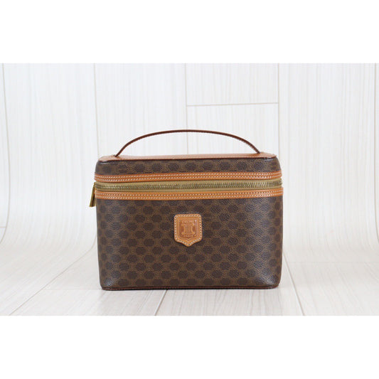 Rank A | CELINE Macadam Vanity Handbag |23020804
