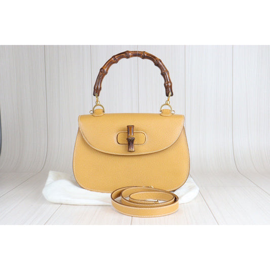 Rank A | GUCCI Vintage Bamboo Hand Bag |23020808