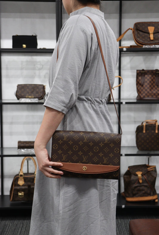 Rank A | LV Monogram Bordeaux GM Shoulder Bag |23041101