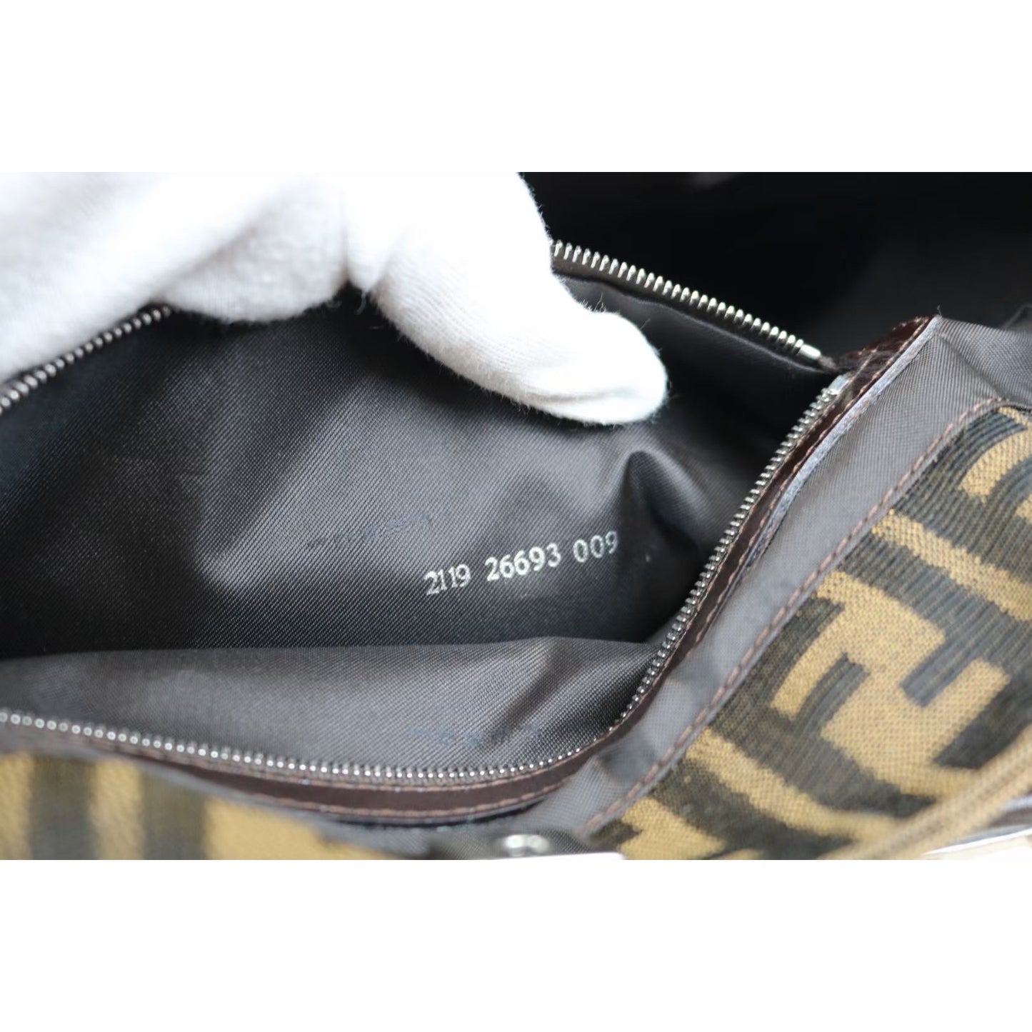 Rank A | FENDI Zucca Mamma Baguette HandBag |021403