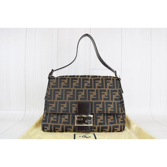 Rank A | FENDI Zucca Mamma Baguette Shoulder Bag 060214