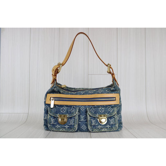 Rank AB | LV Monogram Denim Shoulder Bag |053118