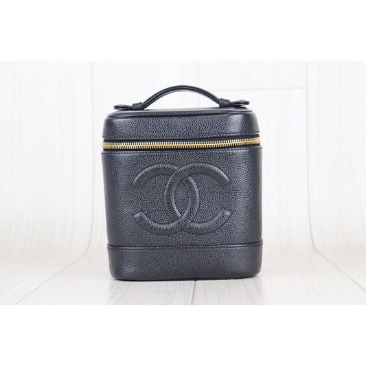 Rank A | CHANEL Caviar Skin Vanity Handbag |22121303