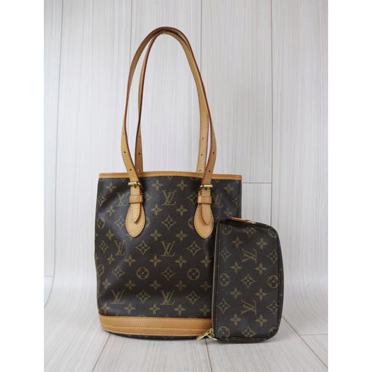 Rank A | LV Monogram Petit Bucket PM Tote Bag |031904