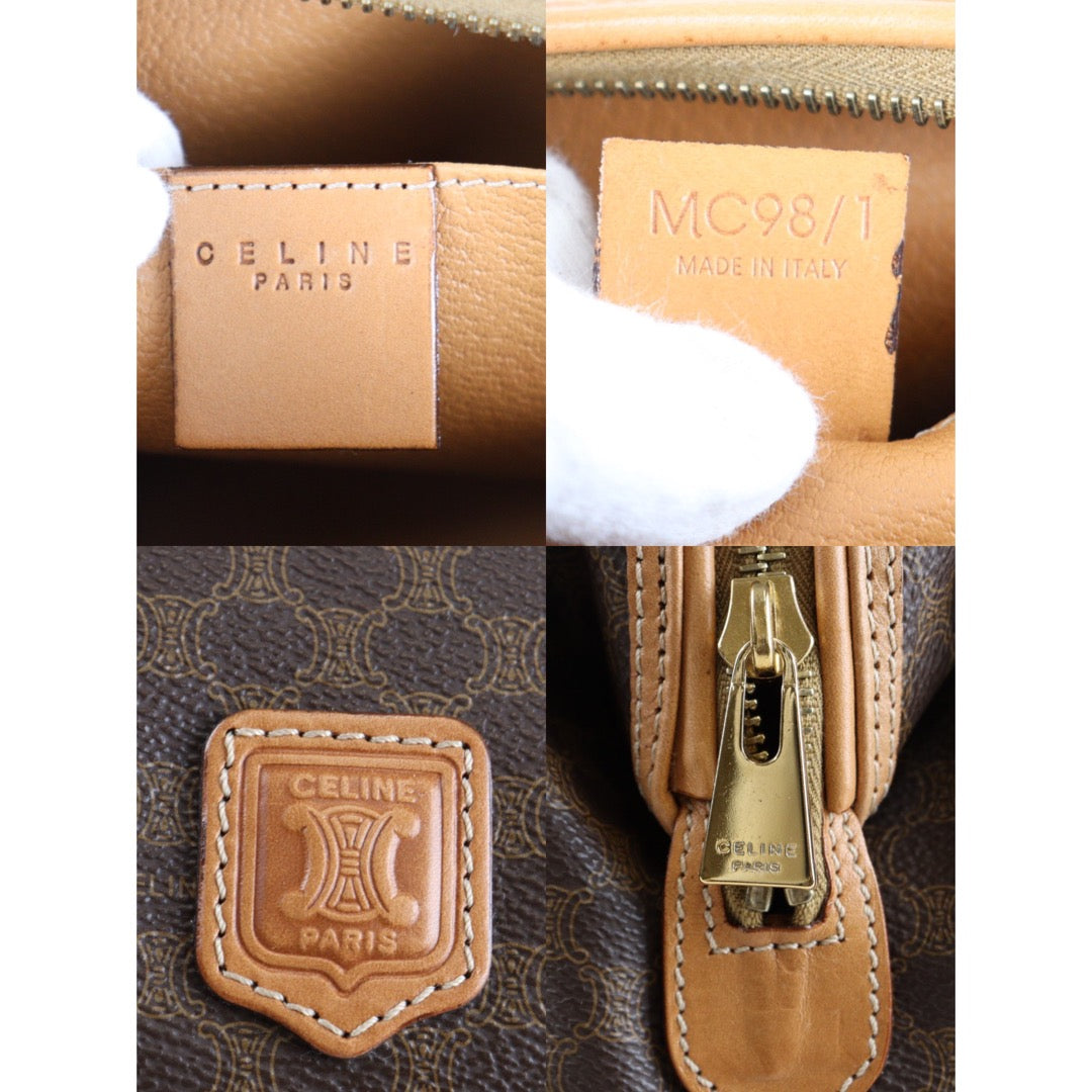 Rank A | CELINE Macadam Cosmetic Pouch |23012608