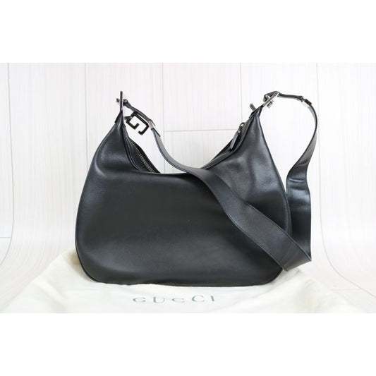 Rank A | GUCCI Leather Shoulder Bag |020904