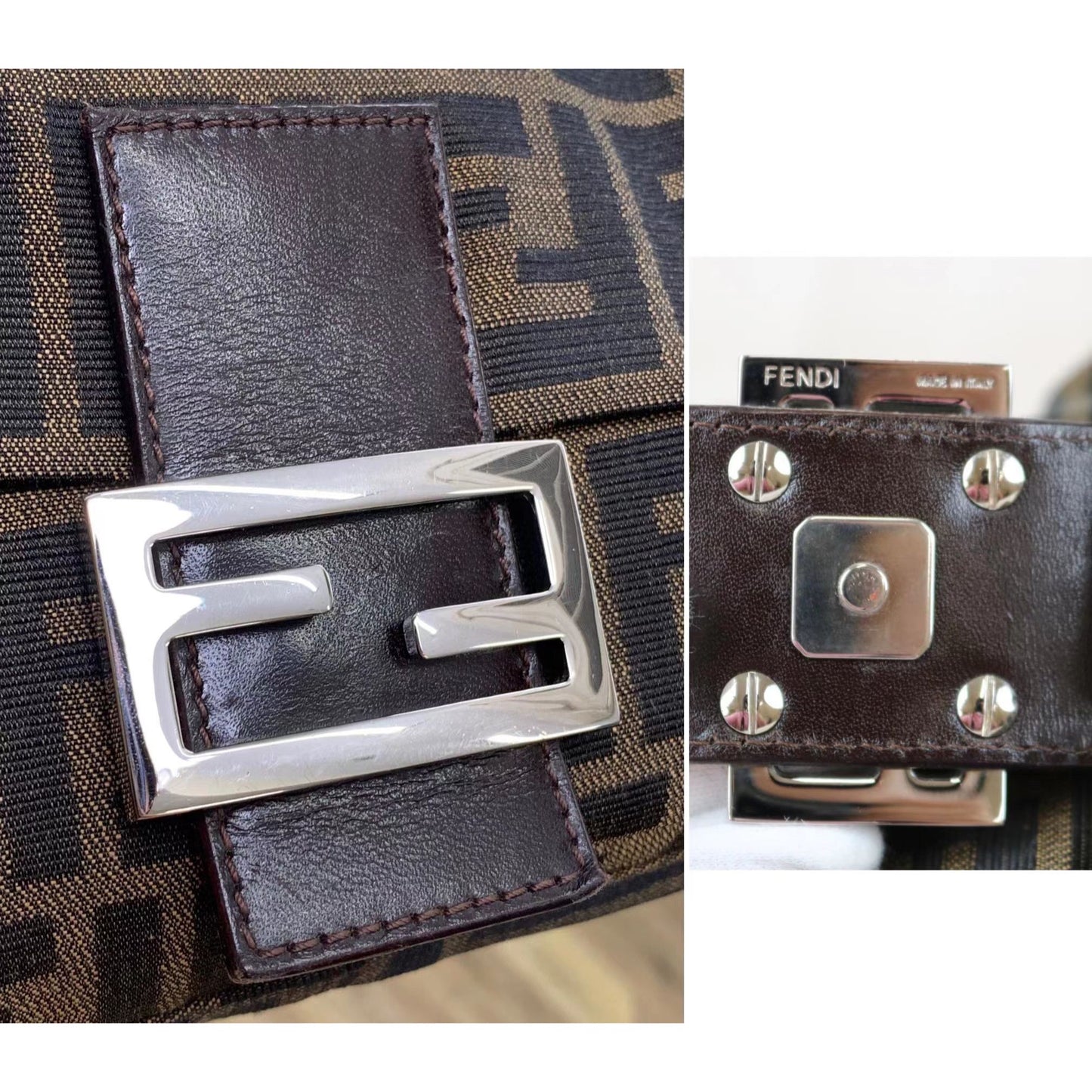 Rank A | FENDI Zucca Mamma Baguette Shoulder Bag |101802