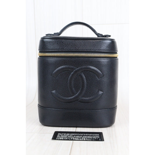 Rank A | CHANEL Caviar Skin Vanity Handbag |23021402