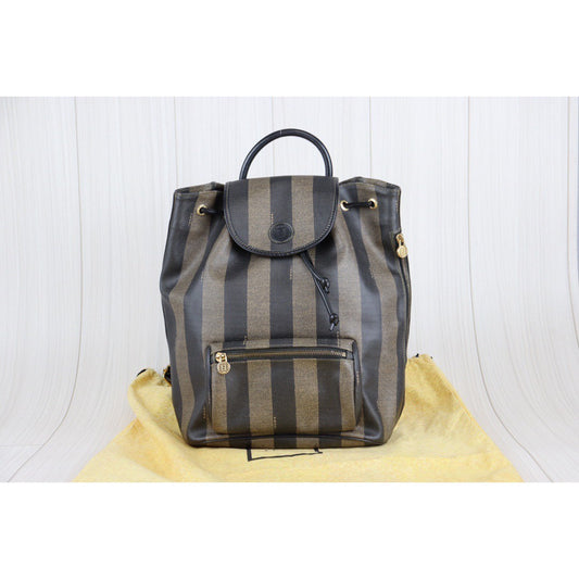 Rank A | FENDI Pecan Pattern Stripe Backpack |22121201