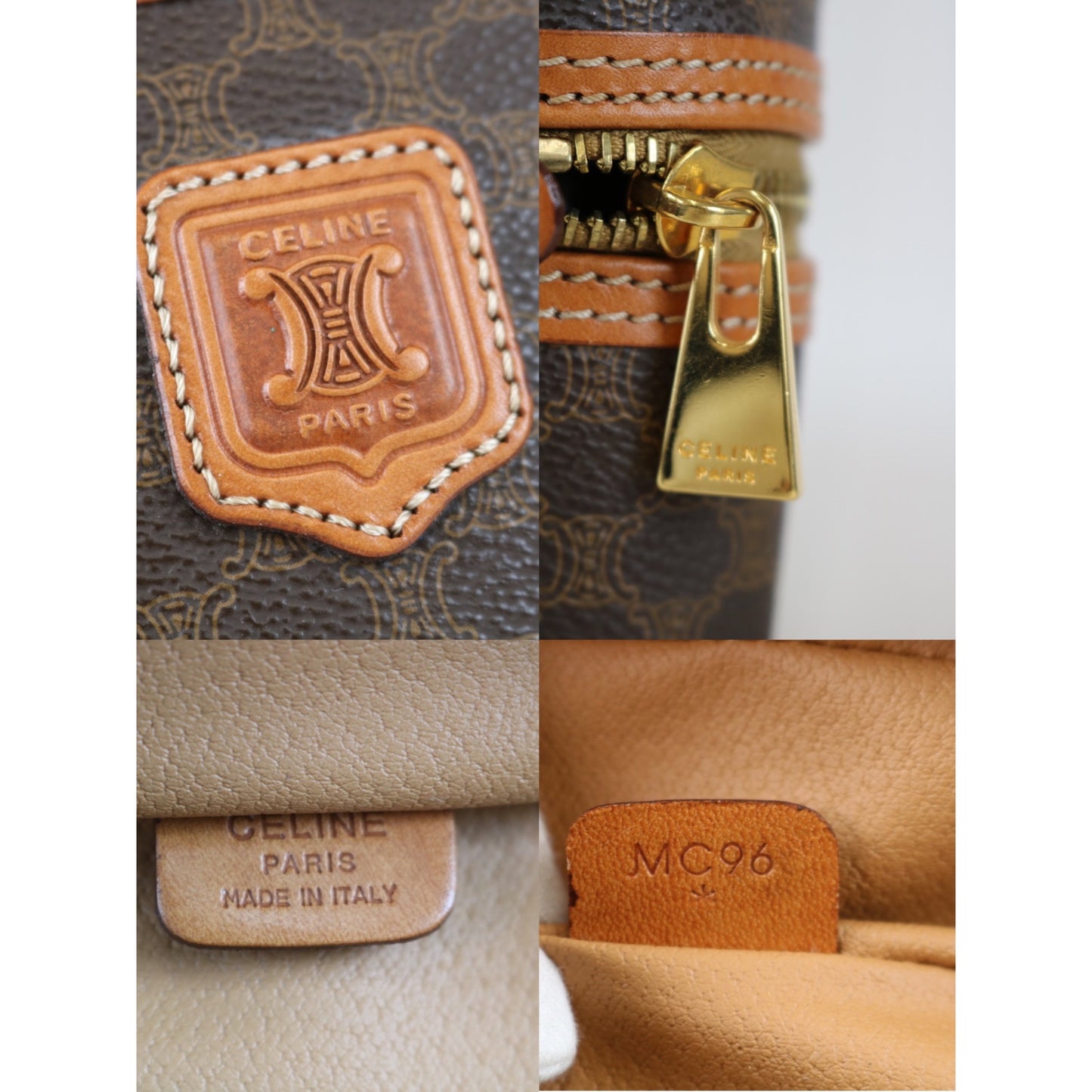 Rank A | CELINE Macadam Vanity Handbag |031004