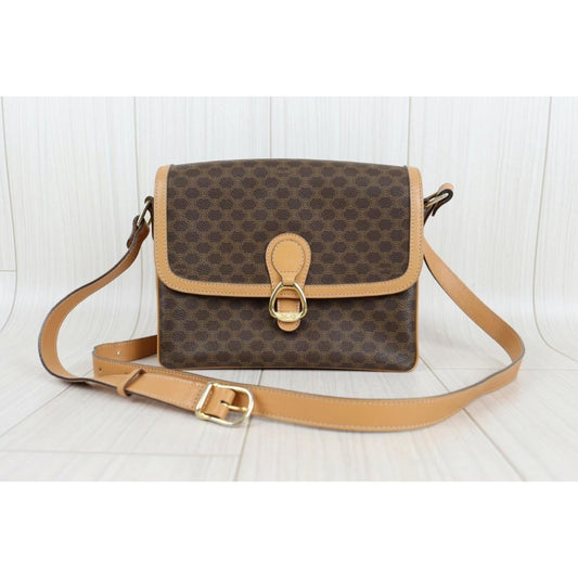 Rank A | CELINE Macadam Shoulder Bag |22112405