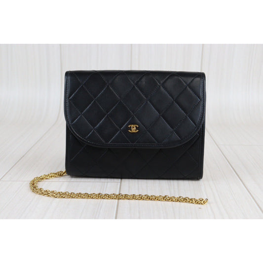 Rank A | CHANEL Mini Coco Mark Matrasse Lambskin Chain Shoulder Bag |23032302