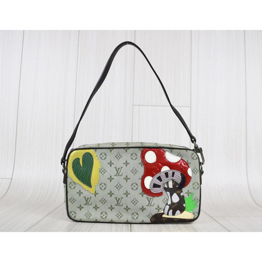 Rank A | LV Monogram Denim Shoulder Bag|041302