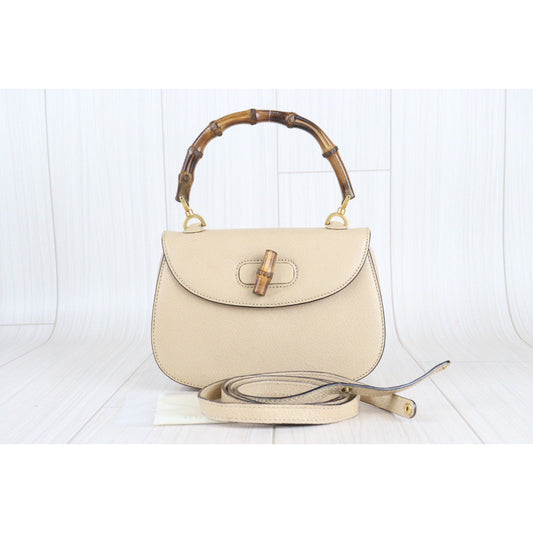 Rank A | GUCCI Vintage Bamboo Hand Bag |23020703