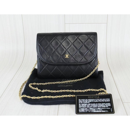 Rank A | CHANEL Mini Coco Mark Matrasse Lambskin Chain Shoulder Bag |091302